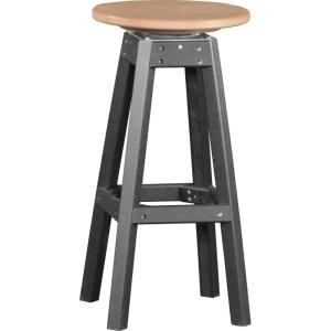 imageLuxCraft Poly Outdoor Bar Stool Weatherwood ampamp BlackCedar  Black