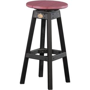imageLuxCraft Poly Outdoor Bar Stool Weatherwood ampamp BlackCherrywood  Black