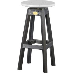 imageLuxCraft Poly Outdoor Bar Stool Weatherwood ampamp BlackDove Gray  Black