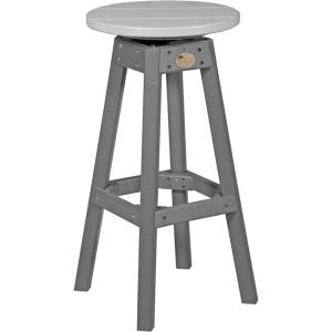 imageLuxCraft Poly Outdoor Bar Stool Weatherwood ampamp BlackDove Gray  Slate