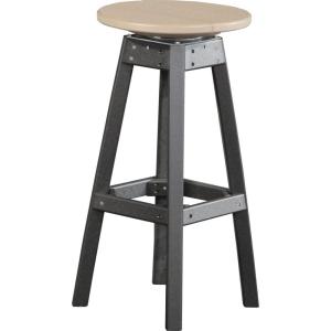 imageLuxCraft Poly Outdoor Bar Stool Weatherwood ampamp BlackWeatherwood  Black