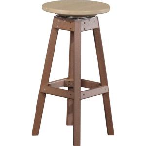 imageLuxCraft Poly Outdoor Bar Stool Weatherwood ampamp BlackWeatherwood  Chestnut Brown