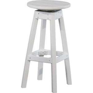 imageLuxCraft Poly Outdoor Bar Stool Weatherwood ampamp BlackWhite