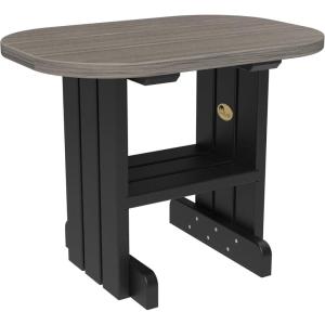 imageLuxCraft Poly Small Table Stand Outdoor Side Tables for Patio Weatherproof Patio End Table for Outside Eco Friendly and UV Resistant HDPE  Amish Made in USA Antique Mahogany ampamp BlackCoastal Gray  Black