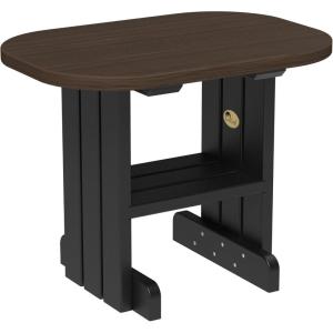 imageLuxCraft Poly Small Table Stand Outdoor Side Tables for Patio Weatherproof Patio End Table for Outside Eco Friendly and UV Resistant HDPE  Amish Made in USA Antique Mahogany ampamp BlackBrazilian Walnut  Black