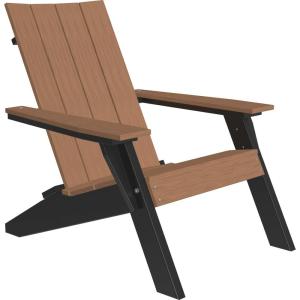 imageLuxCraft Poly Urban Adirondack Chair Plastic Chairs for Outside Camping Chair Deck Chairs  Amish Made in USA Coastal GrayAntique Mahogany on Black  Premium