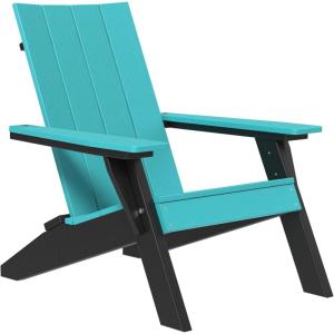 imageLuxCraft Poly Urban Adirondack Chair Plastic Chairs for Outside Camping Chair Deck Chairs  Amish Made in USA Coastal GrayAruba on Black