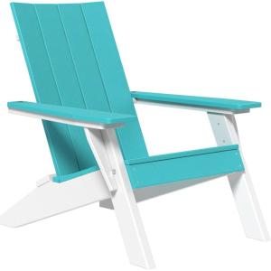 imageLuxCraft Poly Urban Adirondack Chair Plastic Chairs for Outside Camping Chair Deck Chairs  Amish Made in USA Coastal GrayAruba on White