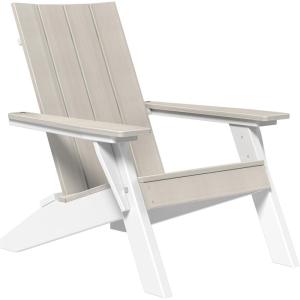 imageLuxCraft Poly Urban Adirondack Chair Plastic Chairs for Outside Camping Chair Deck Chairs  Amish Made in USA Coastal GrayBirch on White