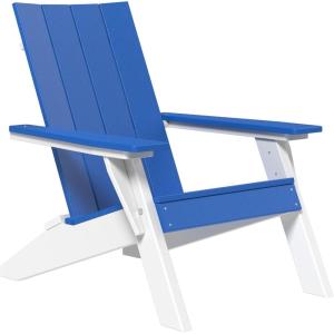 imageLuxCraft Poly Urban Adirondack Chair Plastic Chairs for Outside Camping Chair Deck Chairs  Amish Made in USA Coastal GrayBlue on White