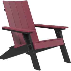 imageLuxCraft Poly Urban Adirondack Chair Plastic Chairs for Outside Camping Chair Deck Chairs  Amish Made in USA Coastal GrayCherrywood on Black