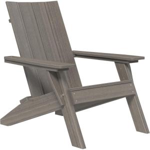 imageLuxCraft Poly Urban Adirondack Chair Plastic Chairs for Outside Camping Chair Deck Chairs  Amish Made in USA Coastal GrayCoastal Gray