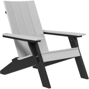 imageLuxCraft Poly Urban Adirondack Chair Plastic Chairs for Outside Camping Chair Deck Chairs  Amish Made in USA Coastal GrayDove Grey on Black