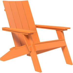 imageLuxCraft Poly Urban Adirondack Chair Plastic Chairs for Outside Camping Chair Deck Chairs  Amish Made in USA Coastal GrayOrange
