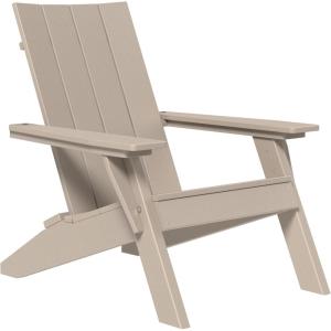 imageLuxCraft Poly Urban Adirondack Chair Plastic Chairs for Outside Camping Chair Deck Chairs  Amish Made in USA Coastal GrayWeatherwood