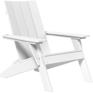 imageLuxCraft Poly Urban Adirondack Chair Plastic Chairs for Outside Camping Chair Deck Chairs  Amish Made in USA Coastal GrayWhite