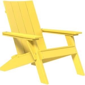 imageLuxCraft Poly Urban Adirondack Chair Plastic Chairs for Outside Camping Chair Deck Chairs  Amish Made in USA Coastal GrayYellow