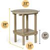 imageDutchCrafters Double Tier Round Bistro Table Counter Height Table Small Outdoor Side Table for Pool Deck and Fire Pit Areas Recycled Plastic Patio Table WhiteBlack