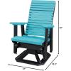 imageDutchCrafters Modern Horizontal Slat High Back Poly Adirondack Swivel Glider Outdoor Patio Chair Black ampamp Light GrayBlack  Aruba Blue
