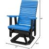 imageDutchCrafters Modern Horizontal Slat High Back Poly Adirondack Swivel Glider Outdoor Patio Chair Black ampamp Light GrayBlack  Blue