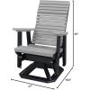imageDutchCrafters Modern Horizontal Slat High Back Poly Adirondack Swivel Glider Outdoor Patio Chair Black ampamp Light GrayBlack  Light Gray