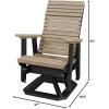 imageDutchCrafters Modern Horizontal Slat High Back Poly Adirondack Swivel Glider Outdoor Patio Chair Black ampamp Light GrayBlack  Weatherwood
