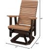 imageDutchCrafters Modern Horizontal Slat High Back Poly Adirondack Swivel Glider Outdoor Patio Chair Black ampamp Light GrayTudor Brown  Cedar