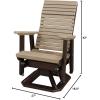 imageDutchCrafters Modern Horizontal Slat High Back Poly Adirondack Swivel Glider Outdoor Patio Chair Black ampamp Light GrayTudor Brown  Weatherwood