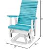 imageDutchCrafters Modern Horizontal Slat High Back Poly Adirondack Swivel Glider Outdoor Patio Chair Black ampamp Light GrayWhite  Aruba Blue