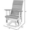 imageDutchCrafters Modern Horizontal Slat High Back Poly Adirondack Swivel Glider Outdoor Patio Chair Black ampamp Light GrayWhite  Light Gray