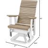 imageDutchCrafters Modern Horizontal Slat High Back Poly Adirondack Swivel Glider Outdoor Patio Chair Black ampamp Light GrayWhite  Weatherwood