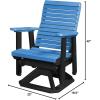 imageDutchCrafters Modern Horizontal Slat High Back Poly Glider Chair Outdoor Patio Furniture Black ampamp CedarBlack  Blue