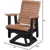 imageDutchCrafters Modern Horizontal Slat High Back Poly Glider Chair Outdoor Patio Furniture Black ampamp CedarBlack  Cedar