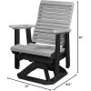 imageDutchCrafters Modern Horizontal Slat High Back Poly Glider Chair Outdoor Patio Furniture Black ampamp CedarBlack  Light Gray