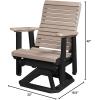 imageDutchCrafters Modern Horizontal Slat High Back Poly Glider Chair Outdoor Patio Furniture Black ampamp CedarBlack  Weatherwood