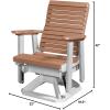 imageDutchCrafters Modern Horizontal Slat High Back Poly Glider Chair Outdoor Patio Furniture Black ampamp CedarWhite  Cedar