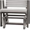 imageDutchCrafters Modern Horizontal Slat High Back Poly Glider Outdoor Patio Chair Black ampamp Light GrayGray  Light Gray