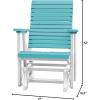 imageDutchCrafters Modern Horizontal Slat High Back Poly Glider Outdoor Patio Chair Black ampamp Light GrayWhite  Aruba Blue