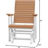 imageDutchCrafters Modern Horizontal Slat High Back Poly Glider Outdoor Patio Chair Black ampamp Light GrayWhite  Cedar