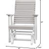 imageDutchCrafters Modern Horizontal Slat High Back Poly Glider Outdoor Patio Chair Black ampamp Light GrayWhite  Light Gray