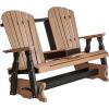 imageDutchCrafters Poly 5 Fanback Adirondack Double Glider with Table Double Glider Bench for Outside Patio Outdoor Glider Bench Gray ampamp BlackCedar  Black