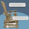 imageDutchCrafters Poly Fanback Adirondack Glider Outdoor Front Porch Patio Gliding Chair BrownCedar
