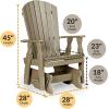 imageDutchCrafters Poly Fanback Adirondack Glider Outdoor Front Porch Patio Gliding Chair BrownWeatherwood  Brown