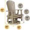 imageDutchCrafters Poly Fanback Adirondack Swivel Glider Outdoor Patio Gliding Chair for Outside WeatherwoodGrey