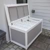 imageDutchCrafters Poly Waterproof Outdoor Deck Box 200Gallon Large Deck Box Weatherproof Storage for Pool Decor Porch Packages Pool Towel Holder Holds Up To 10 Cushions Gray ampamp WhiteWeatherwood