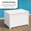 imageDutchCrafters Poly Waterproof Outdoor Deck Box 200Gallon Large Deck Box Weatherproof Storage for Pool Decor Porch Packages Pool Towel Holder Holds Up To 10 Cushions Gray ampamp WhiteWhite