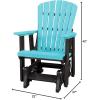 imageDutchCrafters Slat Fan Back Poly Adirondack Glider Outdoor Patio Chair Black ampamp CedarBlack  Aruba Blue