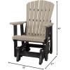 imageDutchCrafters Slat Fan Back Poly Adirondack Glider Outdoor Patio Chair Black ampamp CedarBlack  Weatherwood