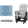 imageDutchCrafters Slat Fan Back Poly Adirondack Glider Outdoor Patio Chair Black ampamp CedarTudor Brown  Cedar