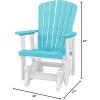 imageDutchCrafters Slat Fan Back Poly Adirondack Glider Outdoor Patio Chair Black ampamp CedarWhite  Aruba Blue